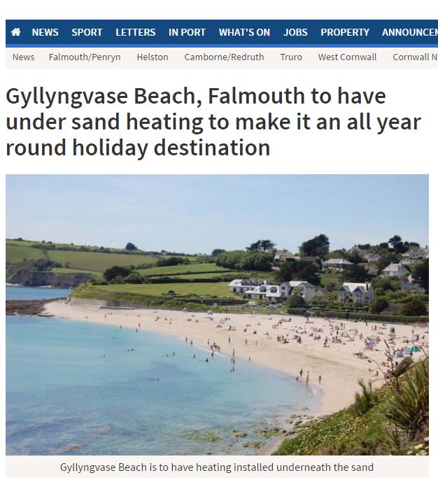 April Fools' 2016 Jokes Falmouth Beach Heated Sand